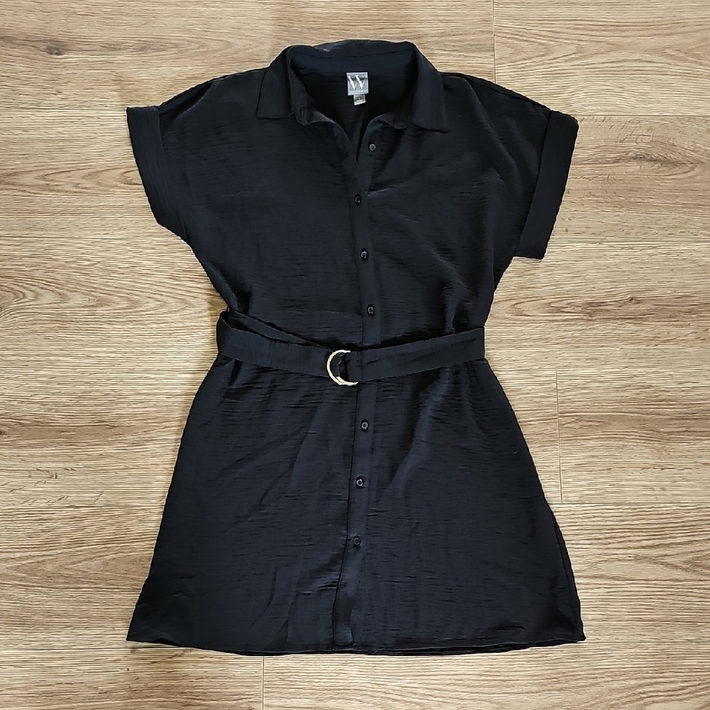 Worthington Black Dress with Belt, Size Small